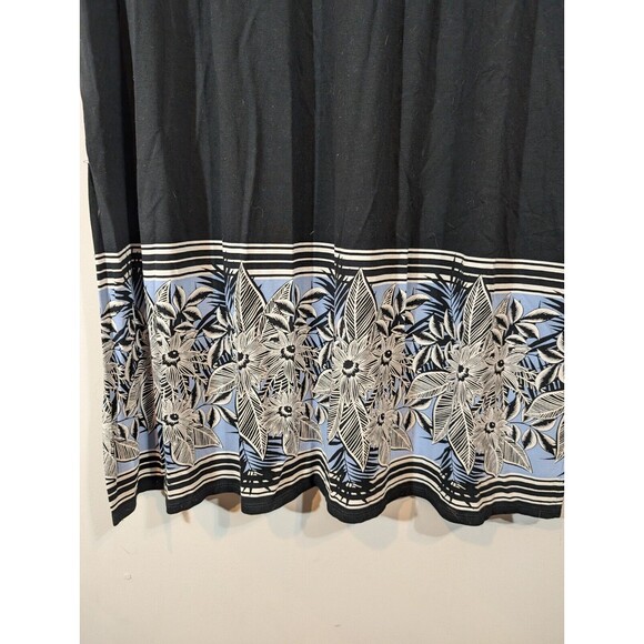 J. Jill Wearever Dress Women Plus 1X Black Havana Floral Faur Wrap Maxi - Picture 4 of 7